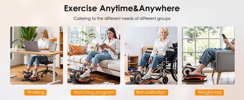 Nicole Selection Under Desk Elliptical Machine - Electric Seated Pedal Exerciser for Home, 12 Speeds, Remote Control, Perfect for Seniors & Office Workouts, 40YKTD509, For Christmas Gifts