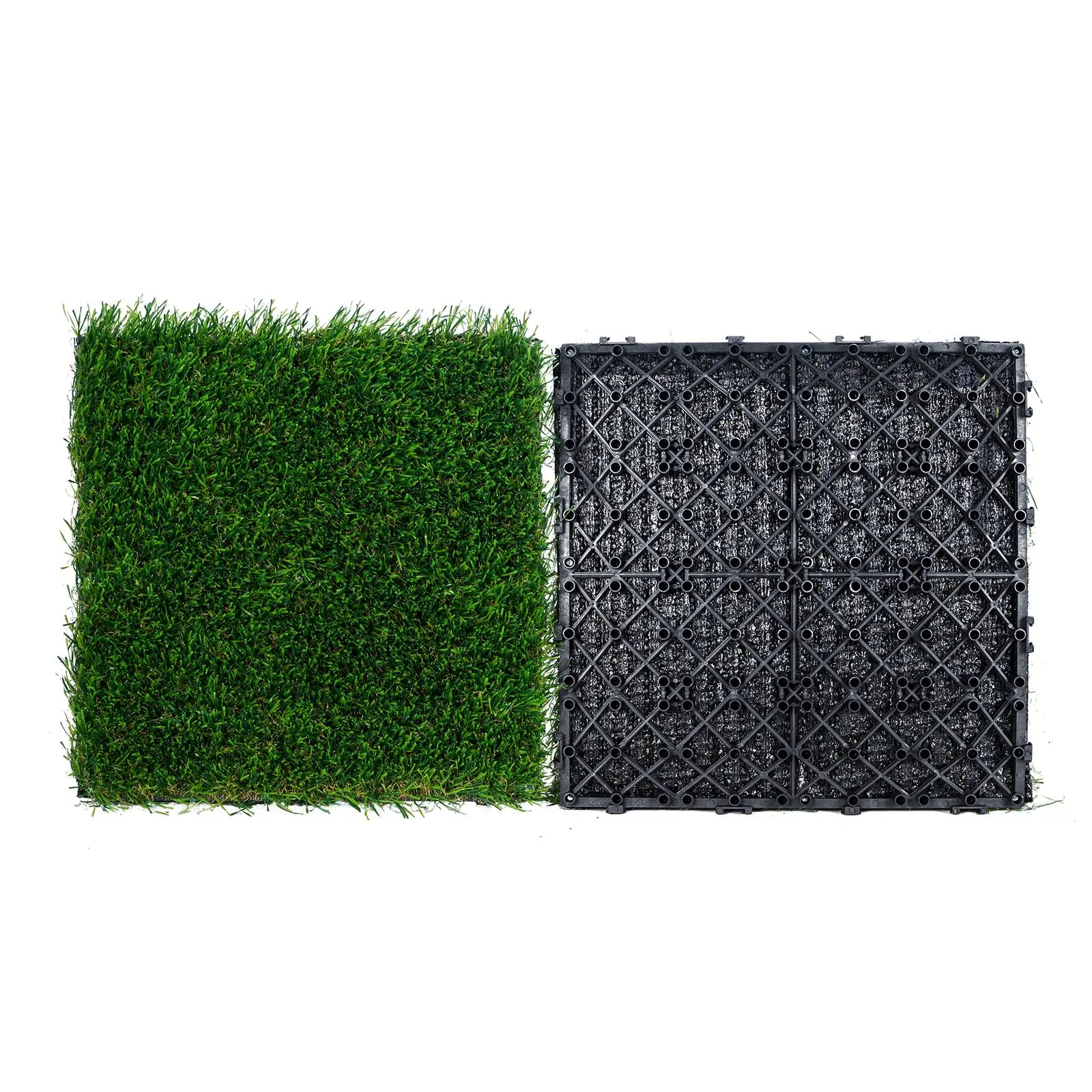 【SummerFinds】VEVOR Artifical Grass Tiles Interlocking Turf Deck Set,  , 18 Pack - 12"x12", Synthetic Fake Grass Self-draining Mat Flooring Decor Pad, Perfect For Multi-Purpose Indoor Outdoor Entryway Scraper Dog Mats