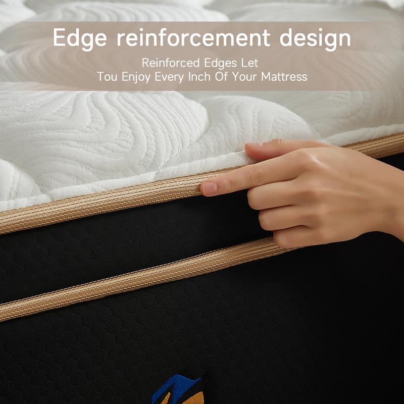 Clearance Sale | Final Stock | Hybrid Mattress 2.0 10–14 Inch Queen Bed Mattress Mattress in a Box, Memory Foam & Individual Pocket Springs, Motion Isolation, Pressure Relief
