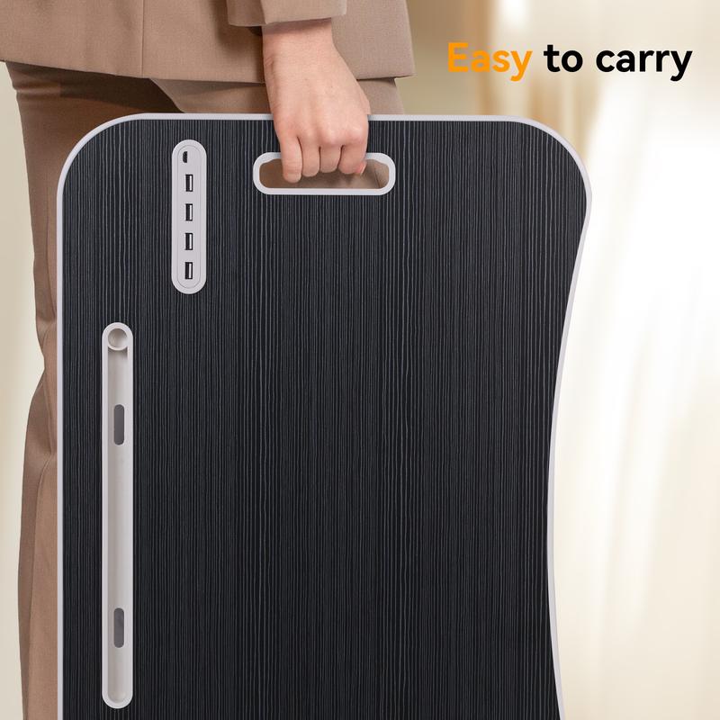 WGCTEK Laptop Bed Desk, Portable Foldable Laptop Table, Lap Desk Tray Table with 4 USB Ports, Storage Drawer and Cup Holder, for Bed/Couch Working, Reading