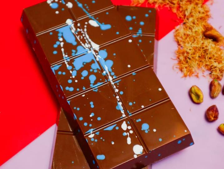 Crazy Choco Dubai Chocolate Pistachio Kunafa Bar Milk Chocolate Made in Dubai Authentic Belgian Chocolate Treat Crazy Choco Dubai Chocolate Pistachio Kunafa Bar Milk Chocolate Made in Dubai Authentic Belgian Chocolate Treat