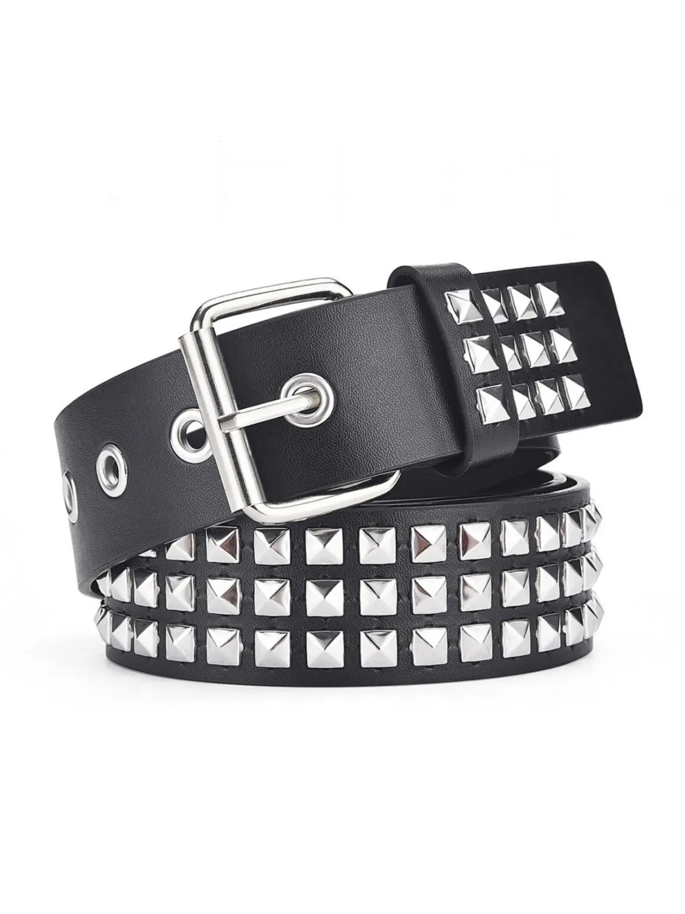 Punk Style Studded PU Leather Belt, Fashion Belt for Party, Daily Clothing Decor, Trendy All-match & Exquisite Belt for Birthday Gift, Studded Waist Belt, Belts Men, Design Belt, Cool Belts