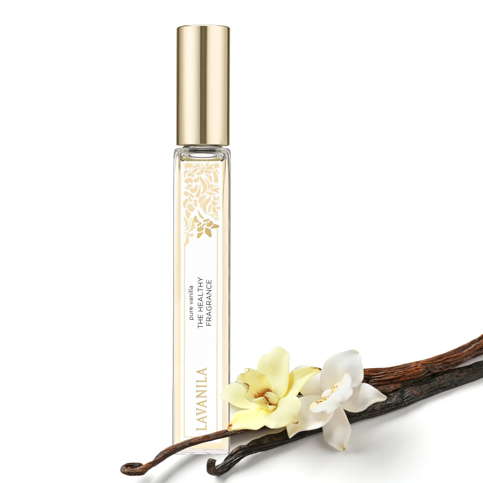 Lavanila Pure Vanilla Rollerball Perfume for Women, Mini Travel Size Clean Vegan Eau de Parfum, Warm Vanilla Fragrance with Madagascar Vanilla & Tonka Bean, Long-Lasting Natural Scent for Purse & On the Go,  10mL