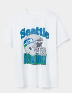 JUNK FOOD Seattle Seahawks Throwback Helmet Womens Boyfriend Tee