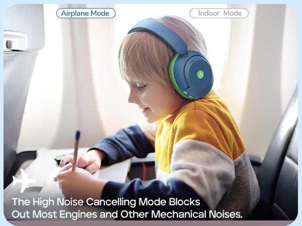 iCleverKids BTH20 Active Noise Cancelling Headphones 60H Play Time 80dBA Volume Limit Bluetooth 5.4 Audio Headset Electronic