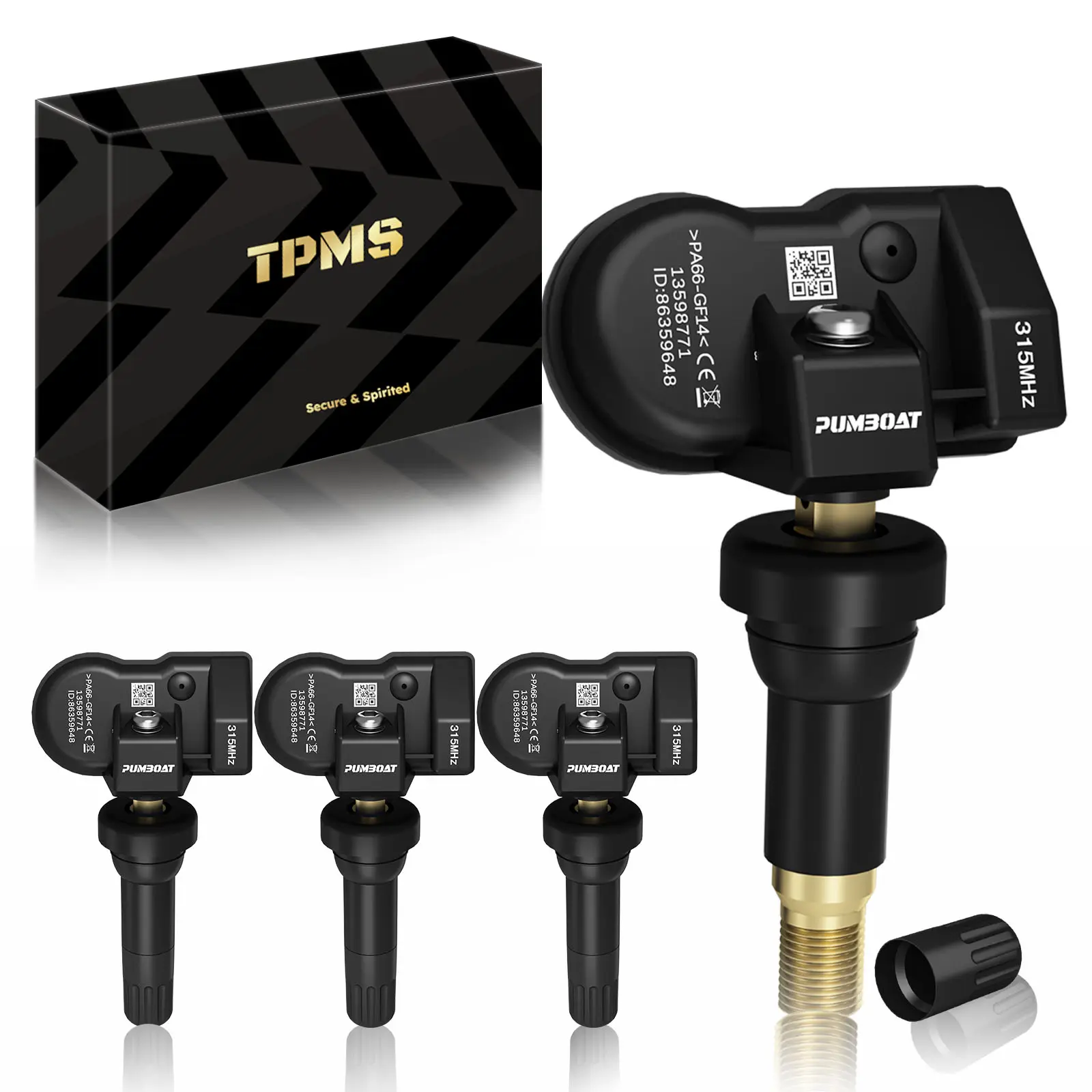 TPMS CHEVROLET Pre-programmed Tire Pressure Sensor,With:Silverado 1500(2007-2018)|Tahoe(2007-2020)|Equinox(2007-2022)|Suburban1500/2500(2007-2019)|Colorado(15-22)/OE:13598771(Set of 4)315MHz, Ip67 Resistant, Oem Replace