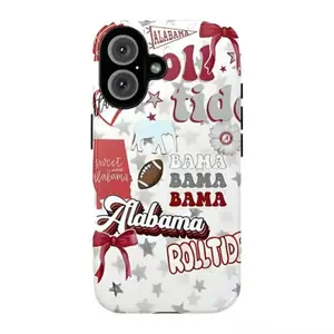 ALABAMA Football Phone Case Design #6 for iPhone 11 12 13 14 15 16 17 Pro Max/Plus/Air Game Day| Roll Tide Dixieland Delight Student Section| Bama Fan Gift Sorority Rush