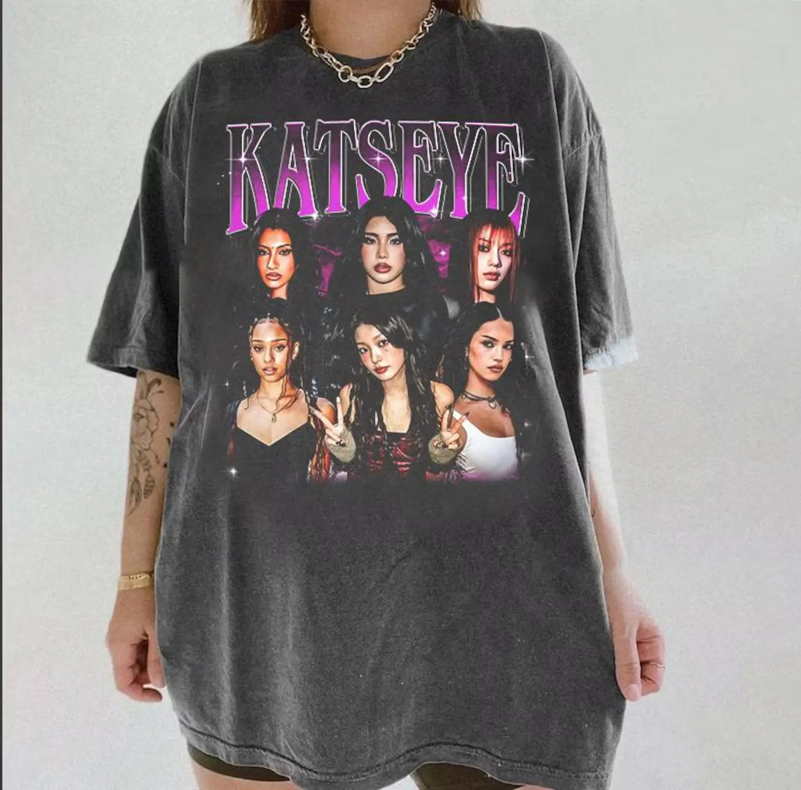 Youth & Adult Vintage 90s Bootleg Style Katseye T-Shirt, Retro Katseye Graphic Shirt, Gnarly Katseye Sweatshirt Vibes, Unisex Streetwear Fan Gift for Men & Women