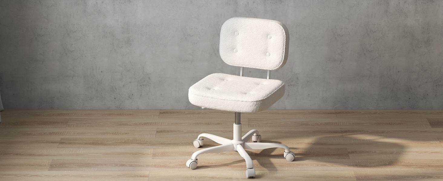 Compact Comfort Teddy Swivel in White Plush Fabric Adjustable Casters for Vanity Use Compact Design Ideal for Home Offices love chair Compact Comfort Teddy Swivel in White Plush Fabric Adjustable Casters for Vanity Use Compact Design Ideal for Home Offices love chair