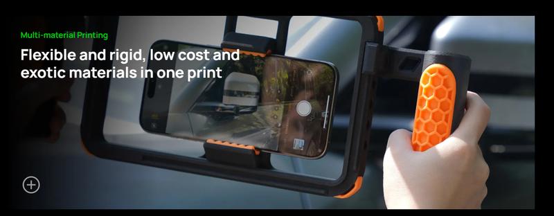 Bambu Lab H2D 3D Printer, Dual-nozzle Multi-material 3D Printing, Optional 10W/40W Laser and Cutting Module, 350*320*325 mm³ Print Volume, 5μm Resolution Optical Motion Calibration, Closed-loop Servo Extruder, 350°C Nozzle & 65°C Active Chamber Heating