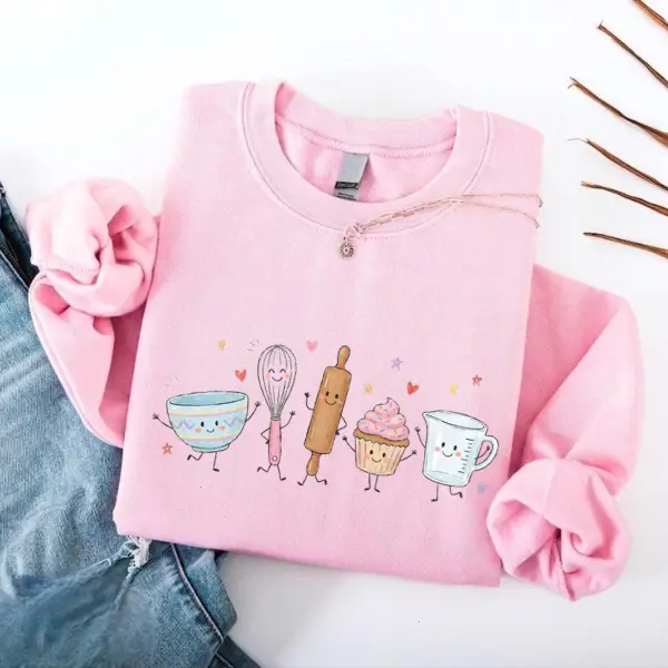 Baking Doodle T-Shirt, Sweatshirt & Hoodie – Baking Lover Gift, Baker, Baking Mom Gifts, Funny Baking Tee, Baking Queen, Bakery Team Tee