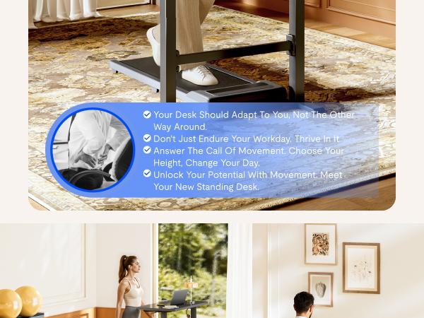 FLEXISPOT H7 PLUS Gas Spring Adjustable Standing Desk Mobile Rolling Sit-Stand Workstation with Wheel Cordless Manual Stand Up Desk for Small Room Home Office Bedside Work Sofa Setup Walking Pad Office