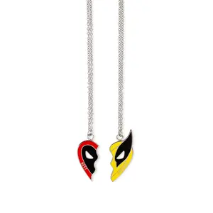 Marvel Studios Deadpool & Wolverine "Best Friends" 2-Piece Enamel Pendant Necklace Set Marvel Studios Deadpool & Wolverine "Best Friends" 2-Piece Enamel Pendant Necklace Set