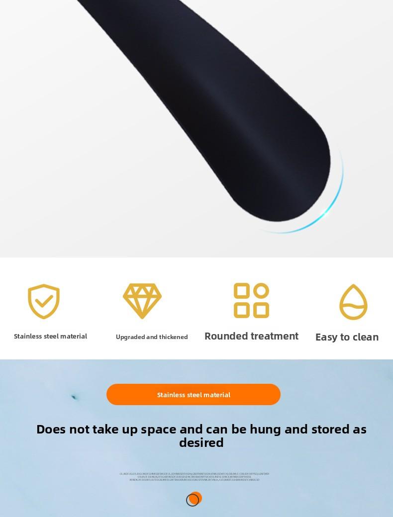 Metal Sprayed Shoe Horn |     Portable No-Bending Shoe Helper for Mobility Impaired