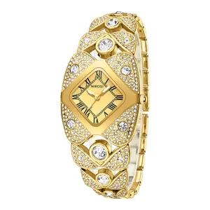 NIBOSI Women's Watch Luxury Ladies Fashion Square Dial Diamond-Encrusted Quartz Watch Luxury Full Diamond Bangle Bracelet Watch Business Jewelry Bracelet Watch,Gift box & Adjuster