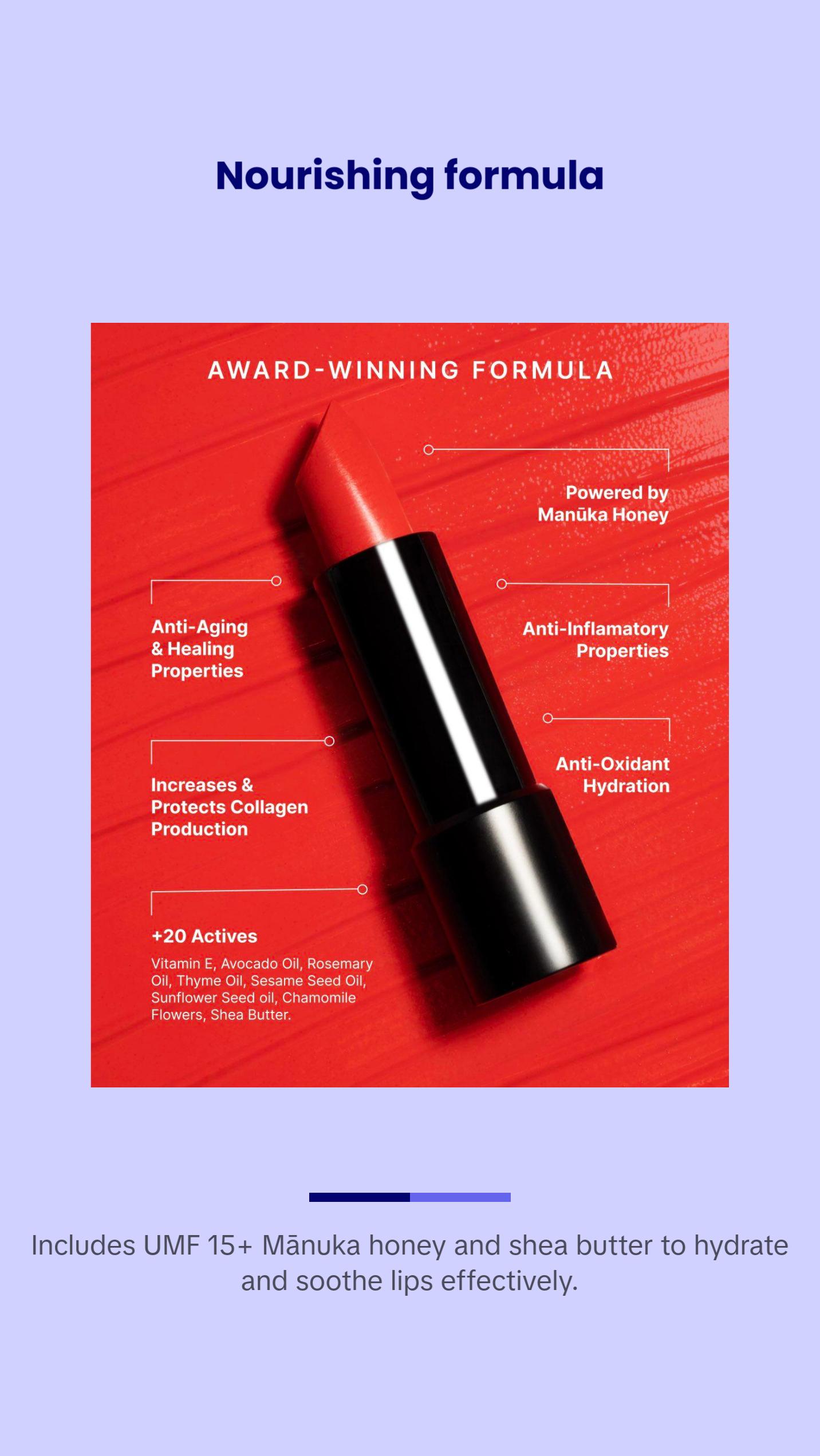 MADAME GABRIELA Coral Red Lipstick - Infused with Manuka Honey, Shea Butter, and Oils - Clean, Moisturizing, Natural - Cruelty-Free, Paraben-Free - Unique for All Skin Tones - Mexico City at 9PM