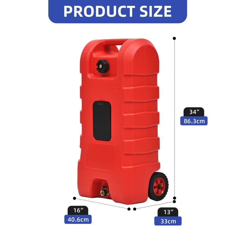 OEDRO Fuel Caddy 15 Gallon, Fuel Transfer Tank, Portable Gasoline Diesel Fuel Tank with Manual Transfer Nozzle, Diesel Fuel Container, Red
