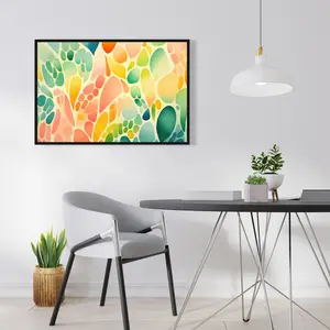 Pictorem C1FC24366V1WAA 24 x 36 in. Organic Fruits Coral Framed Canvas Wall Art - Home Decor Art