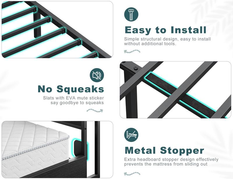 Raybee 6 Drawers Wood Bed Frames for King Queen Full, Luxury Platform Bed Frame with Storage Head Board & Build-in Power Outlet, Holds up to 1000lbs with Metal Frame & Slats, Noise Free, Space Saving for Bedroom Raybee 6 Drawers Wood Bed Frames for King Queen Full, Luxury Platform Bed Frame with Storage Head Board & Build-in Power Outlet, Holds up to 1000lbs with Metal Frame & Slats, Noise Free, Space Saving for Bedroom