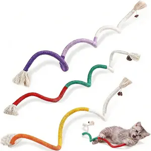 3 PCS Cotton Rope Cat Toys with 3 Pack Catnip for Indoor Cats, Interactive Cat Rope Toys with Silvervine Fruit for Cats and Kittens, Handmade Pet Chew Toys for Teeth Cleaning