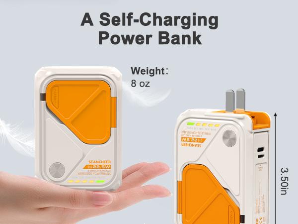 SEANCHEER P05 Portable Charger, Magnetic Power Bank, Small Wireless PowerBank, Battery Pack 10000mAh-20000mAh Travel Essentials Fast Charging With Built in Cable, Foldable Wall Plug for iPhone,Samsung,Andriod Folding Chargeable Smartphone power bank SEANCHEER P05 Portable Charger, Magnetic Power Bank, Small Wireless PowerBank, Battery Pack 10000mAh-20000mAh Travel Essentials Fast Charging With Built in Cable, Foldable Wall Plug for iPhone,Samsung,Andriod Folding Chargeable Smartphone power bank