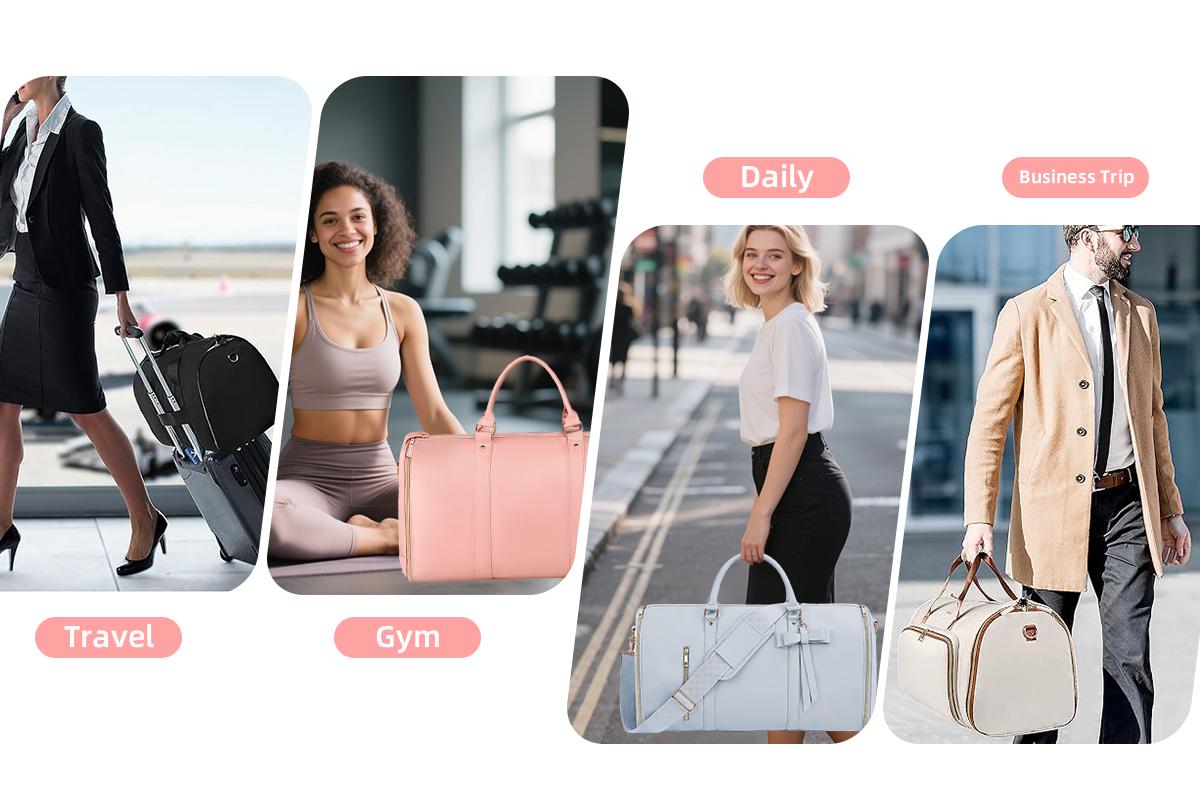 Lefame Travel Duffle Bag with Garment & Shoe Compartment, Waterproof & Breathable, TSA-Approved, 57L Capacity, Ideal for Weekender, Gym, Hospital, Holiday Travel SpringStatements