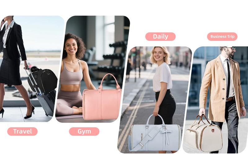 Lefame Travel Duffle Bag with Garment & Shoe Compartment, Waterproof & Breathable, TSA-Approved, 57L Capacity, Ideal for Weekender, Gym, Hospital, Holiday Travel