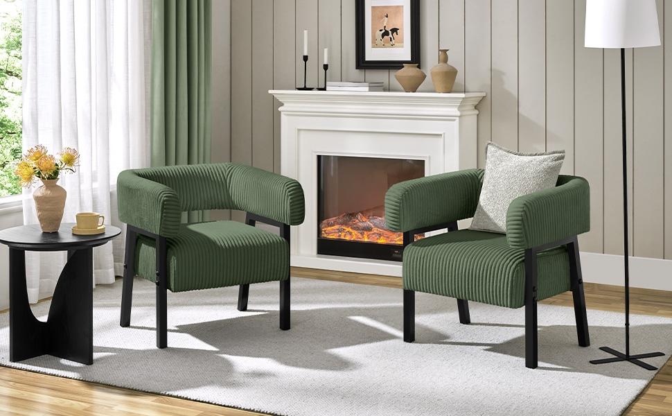 Yaheetech Corduroy Barrel Accent Chair, Modern Upholstered Armchair with Solid Wood Legs, Cozy Leisure Chair with Pocket Coiled Seat for Living Room, Bedroom, Reading Yaheetech Corduroy Barrel Accent Chair, Modern Upholstered Armchair with Solid Wood Legs, Cozy Leisure Chair with Pocket Coiled Seat for Living Room, Bedroom, Reading