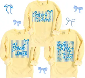 Coquette Stripes Comfort Colors Sweatshirt, Trendy Women's Crewneck