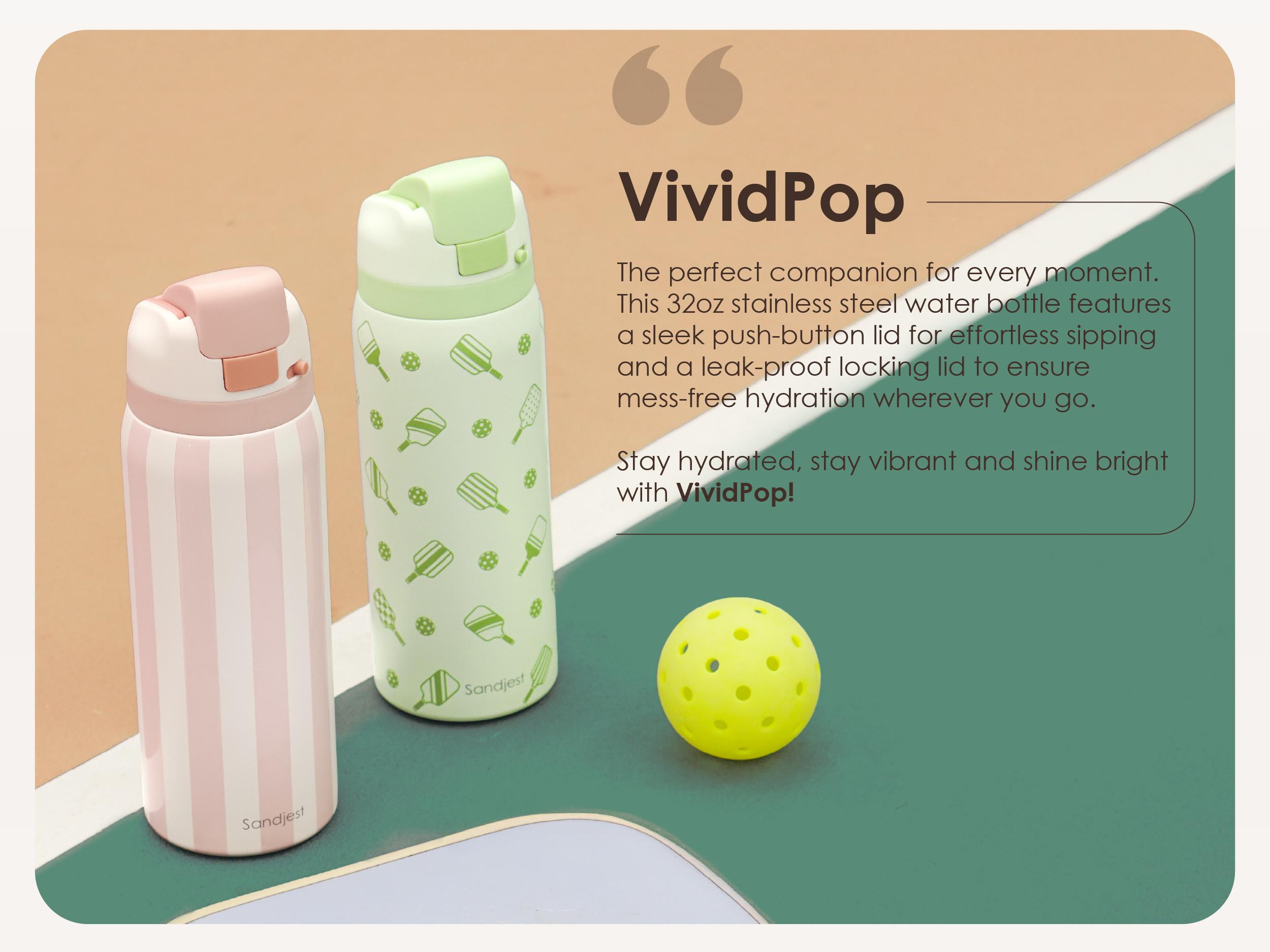 SANDJEST 32oz Insulated Stainless Steel Water Bottle Push-Button Lid, 100% Leak-Proof Drinkware, Perfect for Travel, Spring Gift for Her, Mother's Day SANDJEST 32oz Insulated Stainless Steel Water Bottle Push-Button Lid, 100% Leak-Proof Drinkware, Perfect for Travel, Spring Gift for Her, Mother's Day