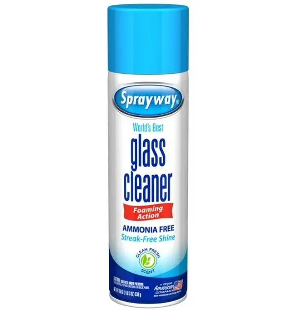 Sprayway 19oz Ammonia-Free Scented Glass Cleaner Foam Spray - Fresh Household All-Surface Solution for Windows/Mirrors, Heavy-Duty Foam Action, Streak-Free Shine, No Drips/Rinsing, Easy to Clean, Quick-Drying, Removes Dirt, Grease, Grime, Fiberglass, Sing