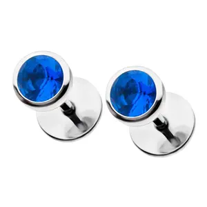 ComfyEarrings Blue Sapphire CZ Earrings – Hypoallergenic Flat-Backs for Sensitive Ears, 316L Surgical-Grade Stainless Steel