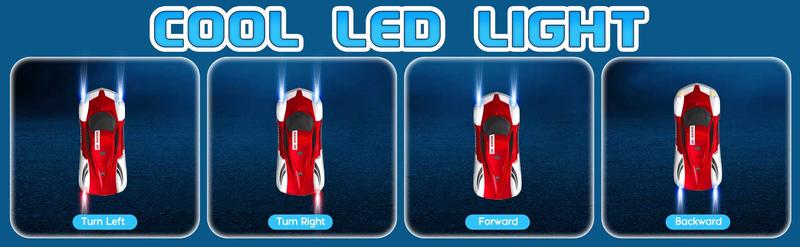 Wall Climbing Car, Electric Remote Toy Racing, with LED Light High-Speed Hobby Toy Vehicle, RC Car Gifts for Age 3 4 5 6 7 8 9 Year Old Boys Girls – Perfect Christmas & New Year Gift