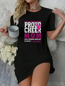 Cheerleading Proud Cheer Mom Graphic Casual Dress