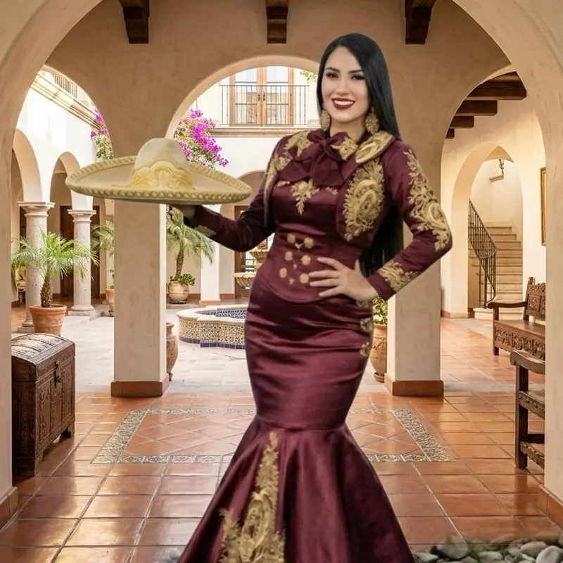 charro dress Floral Quince by Ragazza MV15-115 9 / Black Evening Wear Charro Dress - TikTok Shop