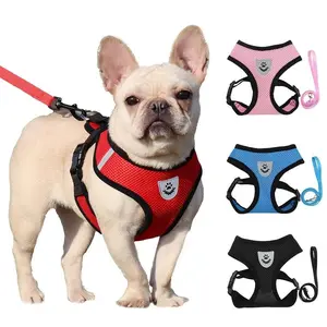 Adjustable Cat & Dog Harness with Lead Leash Breathable Mesh Vest,360 Swivel No Tangle Walking Leash,Reflective, Polyester for Small Pets(The size is too small, it is recommended to take a larger one.)