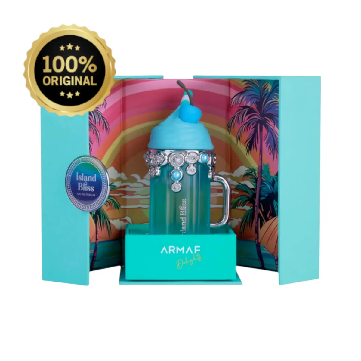 Armaf Island Bliss Women's Eau de Parfum - 3.4oz Alcohol Base Tropical Fruity-Floral Spray on Skin Fragrance with Citrus, Sweet Fruit Burst, Vanilla, Musk Notes, Fresh Liquid EDP Single Bottle for Beach Day, Daytime Outing