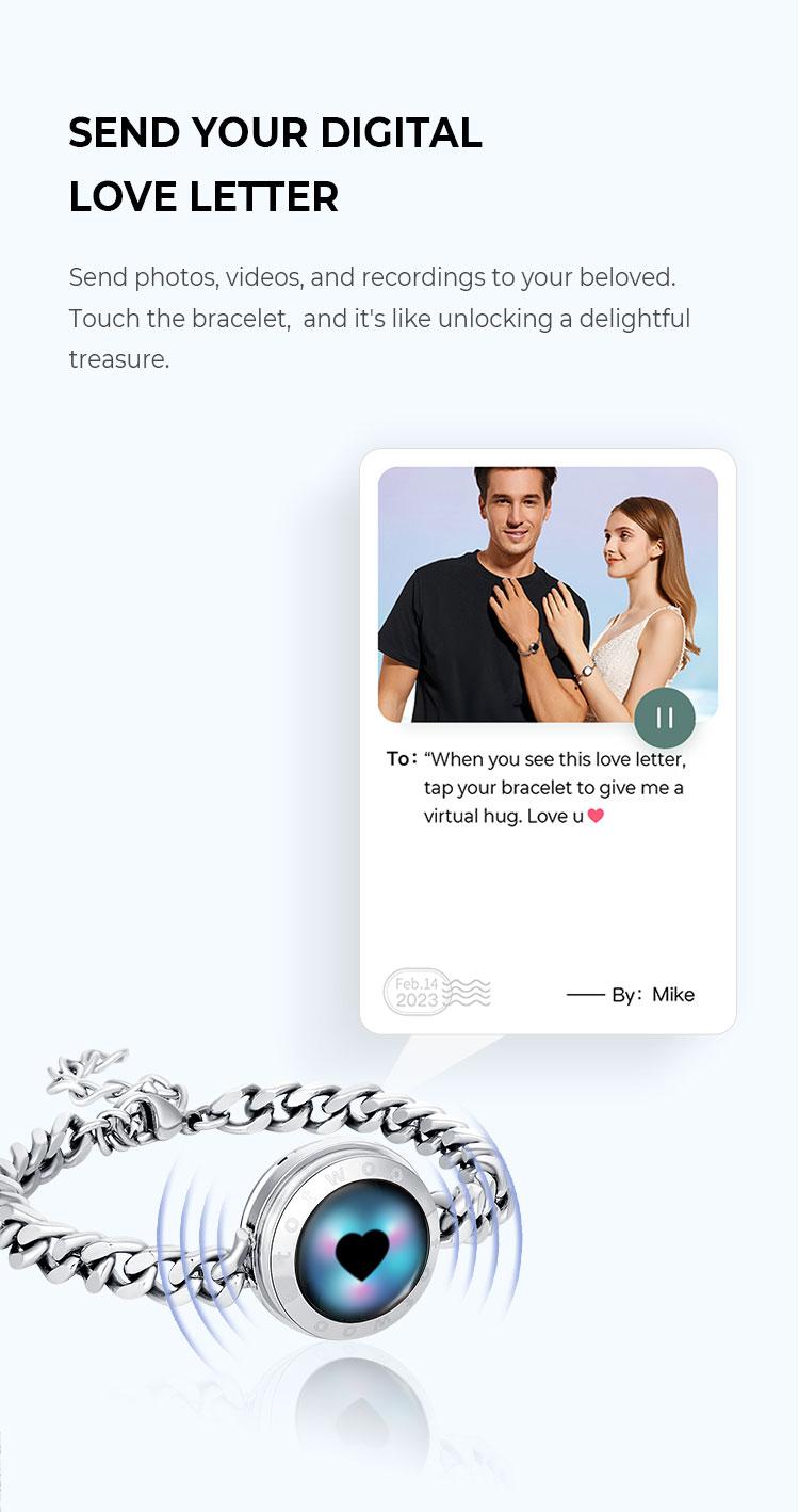 Totwoo Soulmate Touch Bracelets for Couples Vibration & Light up for Love Couples Long Distance Relationship gifts for Girlfriend Bluetooth Pairing Jewelry