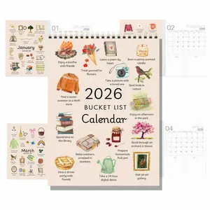 2026 Watercolor Calendar and Planner - Elegant minimalist wall calendar with monthly layouts, undated schedule pages, watercolor art, and inspirational quotes - perfect for office planning, a great Christmas gift, and the best gift for family.