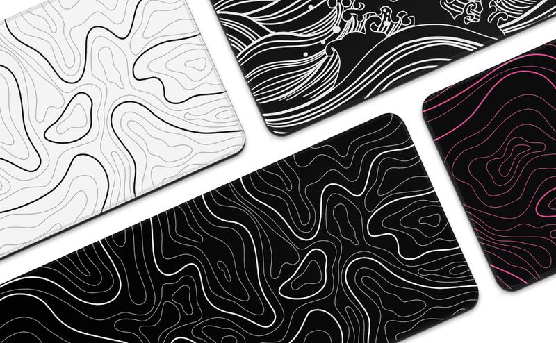 [New Deal] Mouse Pad Gaming 31.5 x 11.8in Large Mouse Pad for Keyboard and Mouse with Anti-Slip Rubber Base Black with White