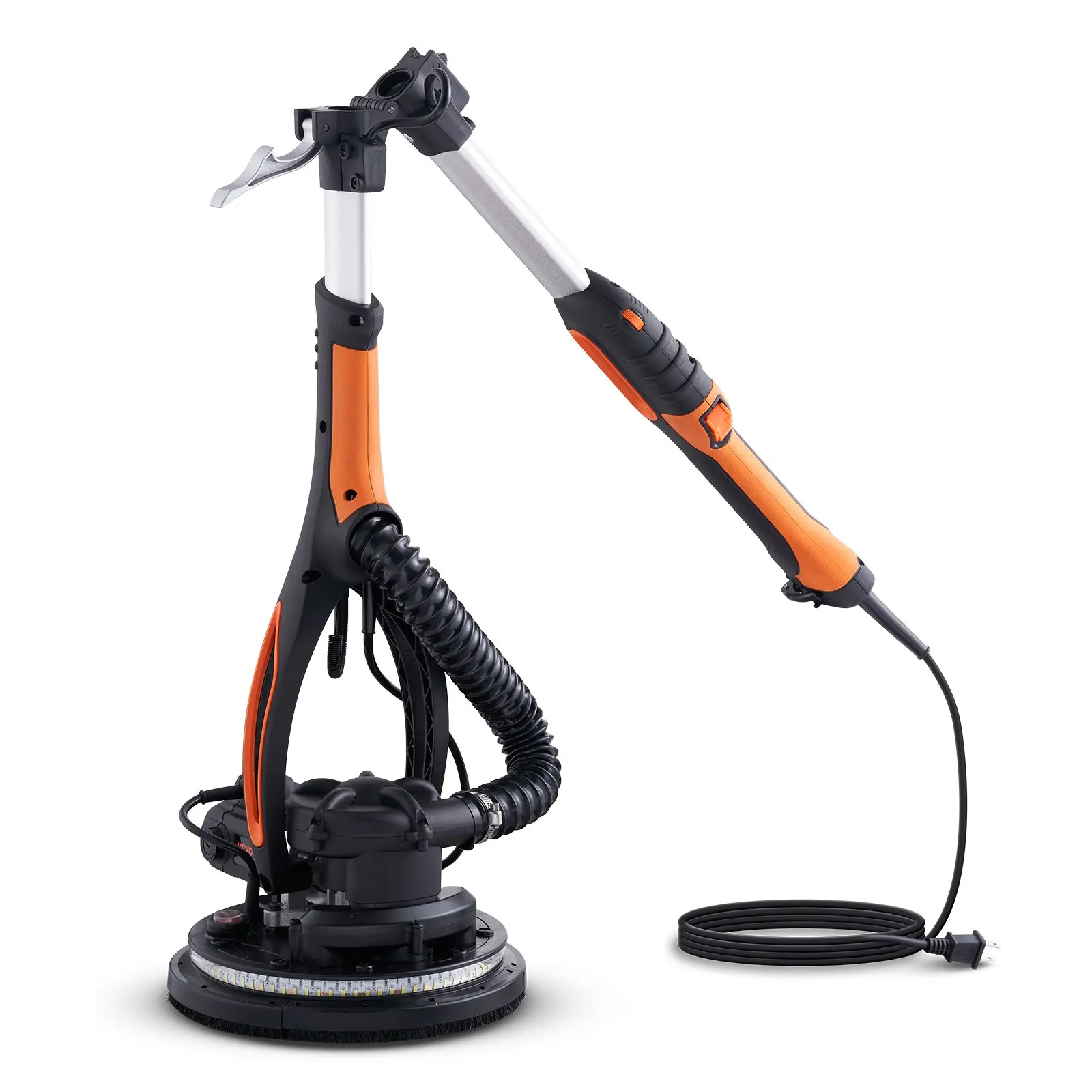 VEVOR Heavy Duty Electric Drywall Sander Buffing Machine Kit for Home Improvement, Foldable Handle, Self-Suction, Variable RPM, LED Strip Light, Vacuum Bag, Extension Pole, DIY Full Set with Multiple Specifications, Polishing Machine Kit