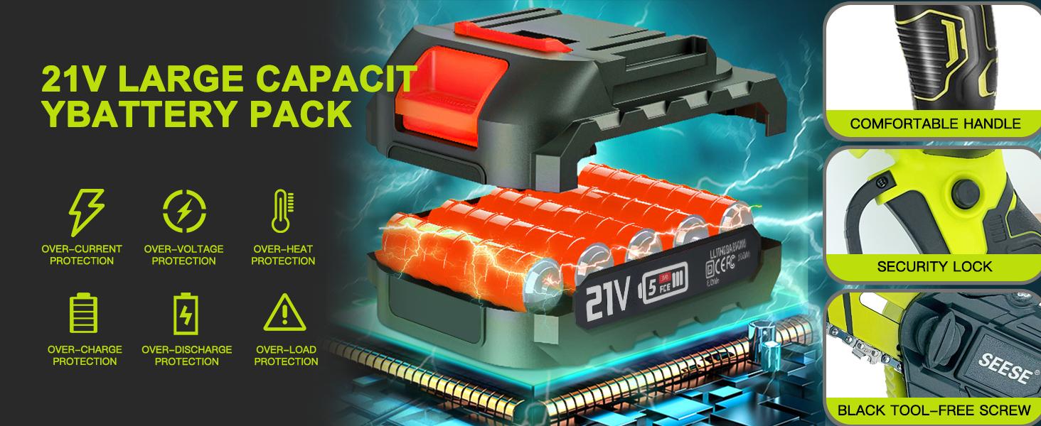 SEESE Brushless Mini ChainSaw - Portable Electric Cordless Saw for Wood Cutting, Batteries (2000mAh) ,Pruning, Gardening, Camping - Suitable for Seniors, Women SEESE Brushless Mini ChainSaw - Portable Electric Cordless Saw for Wood Cutting, Batteries (2000mAh) ,Pruning, Gardening, Camping - Suitable for Seniors, Women