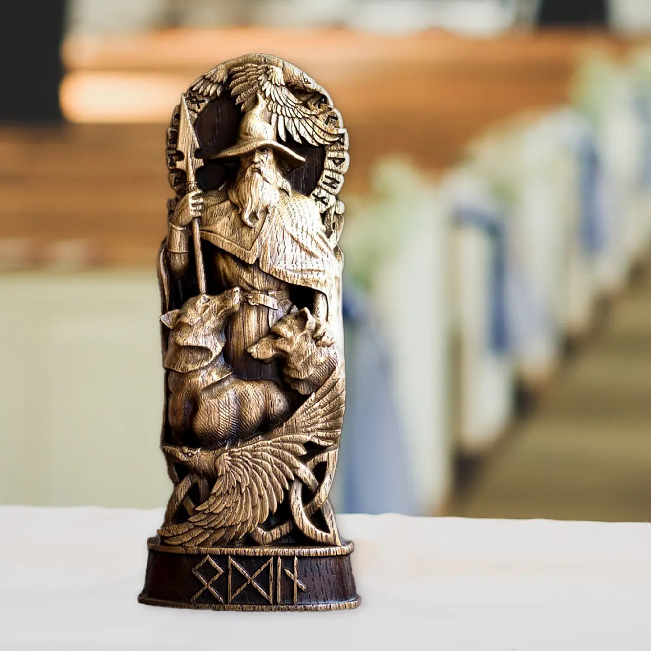 Nordic God Statue Norse Mythology Viking Figurine Statue Altar Sculpture Viking Art Home Decor Wine Cabinet Bookshelf Outdoor Gardening Perfect Gift Choice