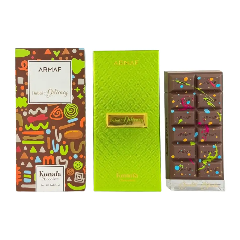 Armaf Dubai Delicacy Kunafa Chocolate Unisex Eau de Parfum (3.4 oz) - Single Item Gourmand Fragrance with Chocolate, Caramel & Amber Sweet Dessert-Inspired Notes