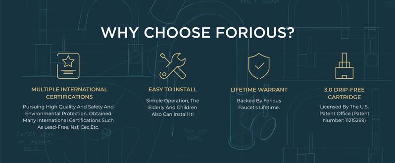 FORIOUS Bathroom Faucet with Metal Pop up Drain Waterfall Bathroom Toilet Sink Faucet Single Handle Stainless Steel Basin Sink Faucet Water Tap