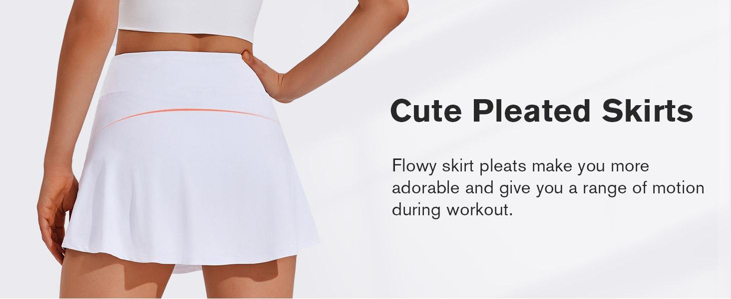PINSPARK Tennis Skirt Womens Pleated Skort Lightweight Mini Active Skirts Golf Appeal with Pocket,Coral Large springtok OutdoorFun Sporty Wide Waistband Comfortable Inner Lining Dominate The Court Independence Day