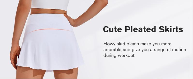 PINSPARK Tennis Skirt Womens Pleated Skort Lightweight Mini Active Skirts Golf Appeal with Pocket,Coral Large springtok OutdoorFun Sporty Wide Waistband Comfortable Inner Lining Dominate The Court Independence Day
