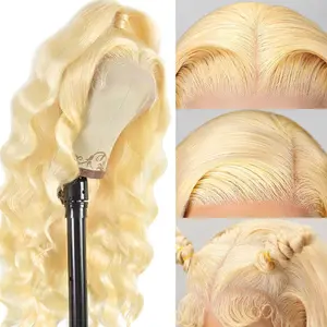 GK 613 blonde 180% Density 13×6 HD Lace Front Human Hair Wigs For Women Glueless Brazilian Lace Frontal PrePlucked Wig Can Be Dyed & Restyle