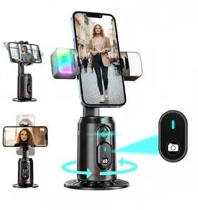 Auto Face Tracking Tripod with Gesture Control, 360° Rotating Smart Phone Camera Mount for Live Vlog & Streaming Video, Selfie & Easter Content Ready, Hands-Free Tracking Holder for iPhone Android, Accessories 360° Rotating Phone Stand