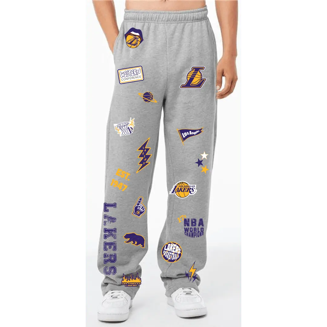 Scatter Scrapbook Straight Leg Sweatpants LA Lakers